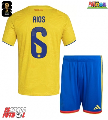 Colombia Richard Rios #6 Primera Equipación Niños Mundial 2026 Manga Corta (+ Pantalones cortos)